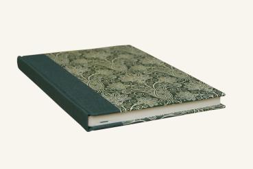 Writing book green "Leni", blank book with cream-colored paper